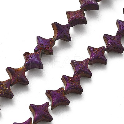 Electroplated Natural Lava Rock Beads Strands G-A251-C01-01F-1
