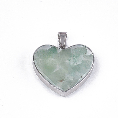 Natural Green Aventurine Pendants X-STAS-T043-01I-1
