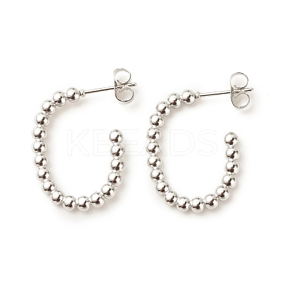 Non-Tarnish 304 Stainless Steel Oval Stud Earrings EJEW-K242-07P-1