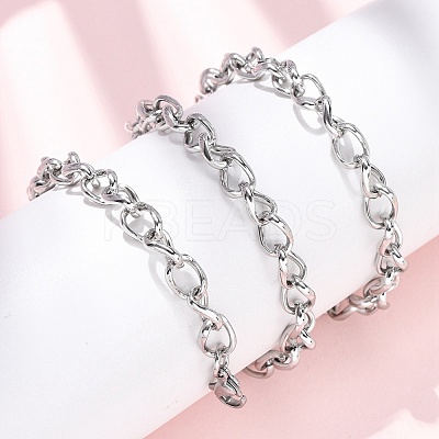 6MM 304 Stainless Steel Cuban Link Chain Necklaces for Women NJEW-B145-01P-1