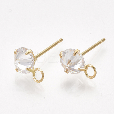 Brass Stud Earring Findings KK-T035-123G-1
