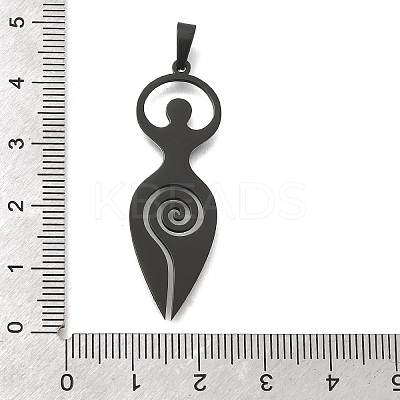 Ion Plating(IP) 304 Stainless Steel Pendants STAS-O005-06B-1