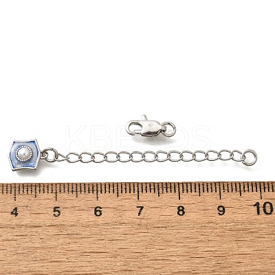 Brass ABS Imitation Pearl Ends with Chain KK-K398-10P-1