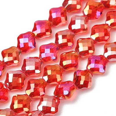 Electroplate Transparent Glass Beads Strands GL-CBA7A17-02A-01-1