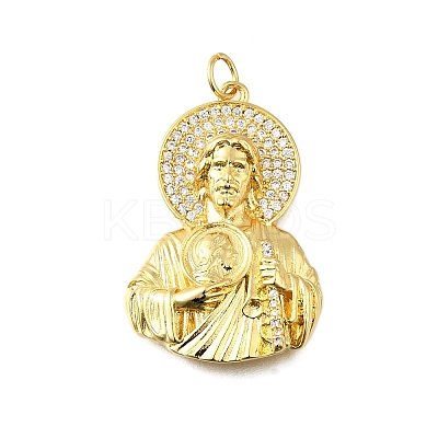Brass Micro Pave Cubic Zirconia Pendants KK-S523-20G-B-1
