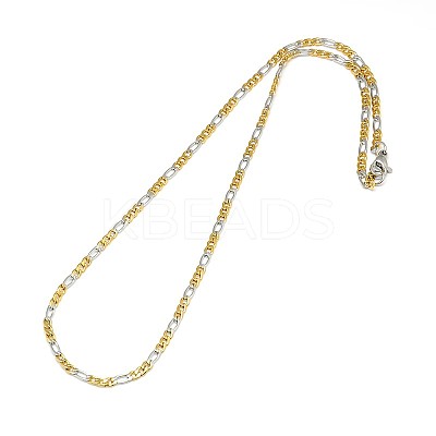 304 Stainless Steel Figaro Chain Necklace Making STAS-A028-N022C-1