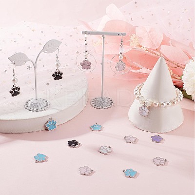 50Pcs 5 Style Alloy Enamel Pendants ENAM-SC0003-22-1