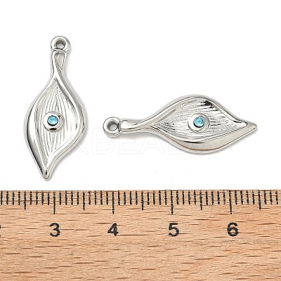 304 Stainless Steel Rhinestone Pendants STAS-L308-10P-1