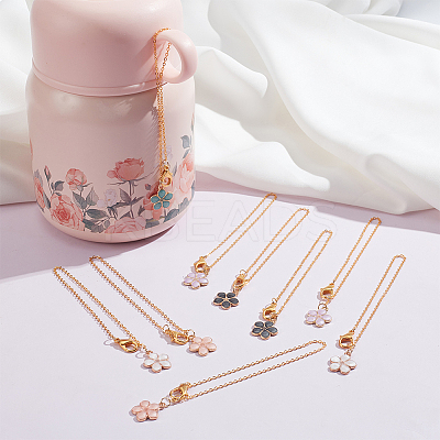 10Pcs 5 Style Alloy Enamel Wine Glass Charms HJEW-AB00065-1