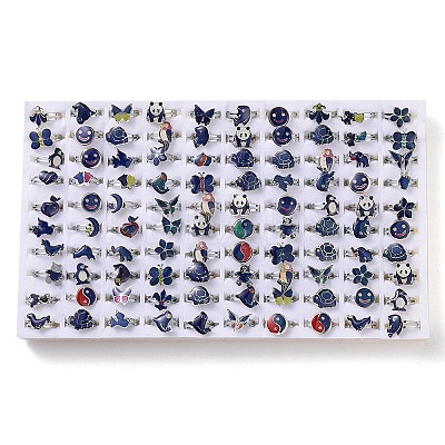 100Pcs Adjustable Mood Ring RJEW-B029-07-1