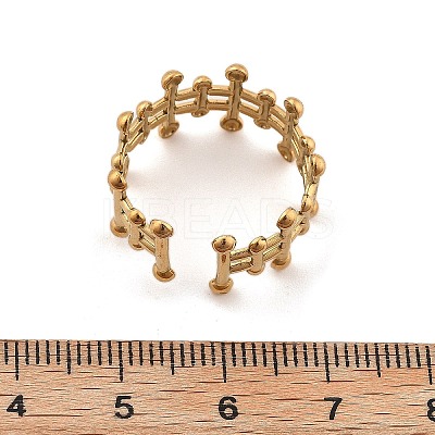 304 Stainless Steel Open Cuff Ring for Women RJEW-M049-01G-05-1