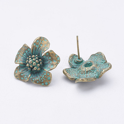 Tibetan Style Alloy Stud Earrings LS-PALLOY-P117-01AB-1