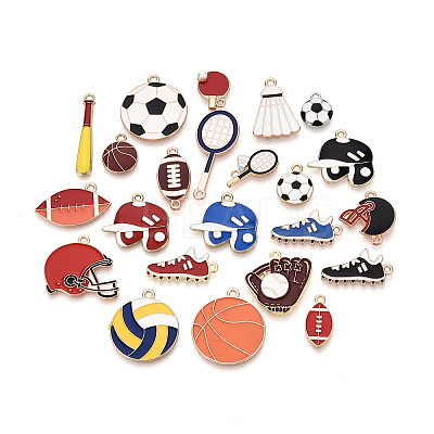 Sports Alloy Enamel Pendants PALLOY-T094-14M-1