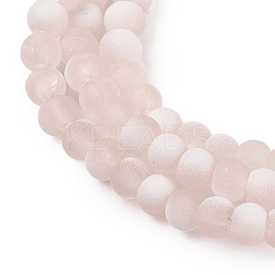 Frosted Crackle Glass Beads Strands GLAA-U001-4mm-M12-1