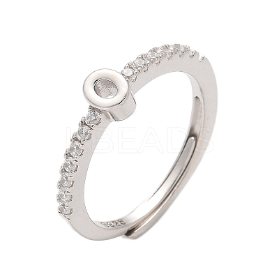 S925 Sterling Silver Adjustable Letter Rings for Women RJEW-M068-01P-O-1