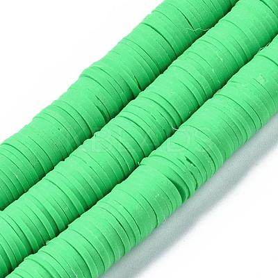 Flat Round Handmade Polymer Clay Beads CLAY-R067-12mm-08-1