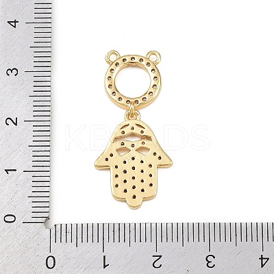 Brass Micro Pave Clear Cubic Zirconia Pendants KK-F919-41B-G-1