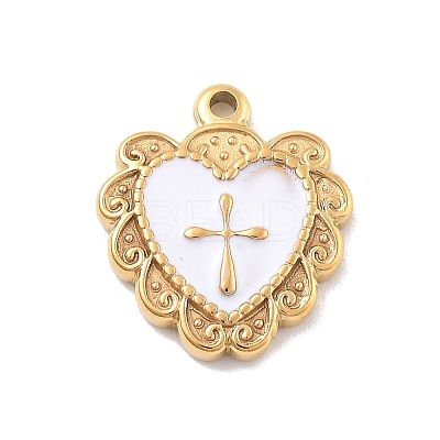 304 Stainless Steel Enamel Pendants STAS-M092-12G-02-1