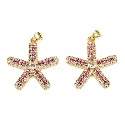 Brass Micro Pave Cubic Zirconia Pendants KK-S526-56G-1