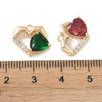 Brass Micro Pave Cubic Zirconia Charms KK-H482-01G-1
