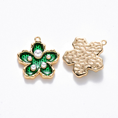 Brass Enamel Pendants KK-T049-052G-02-NF-1