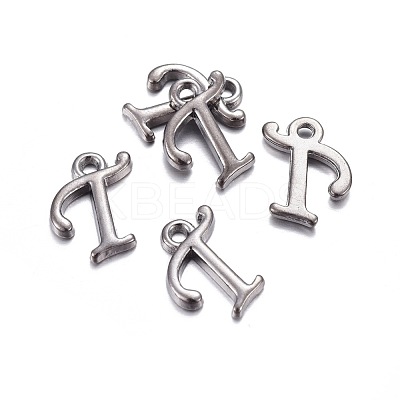Gunmetal Plated Alloy Letter Pendants PALLOY-J718-01B-T-1