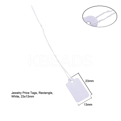 White Rectangle Jewelry Price Tags X1-TOOL-C003-02-1