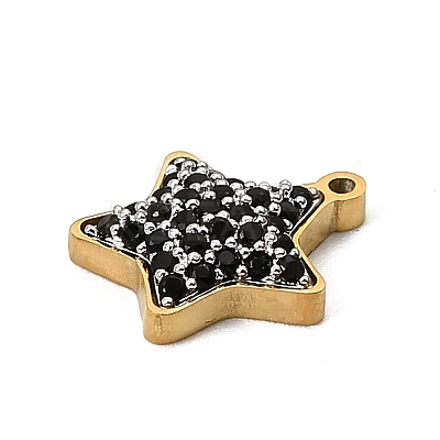 304 Stainless Steel Micro Pave Cubic Zirconia Charms LS-STAS-I356-04G-08-1