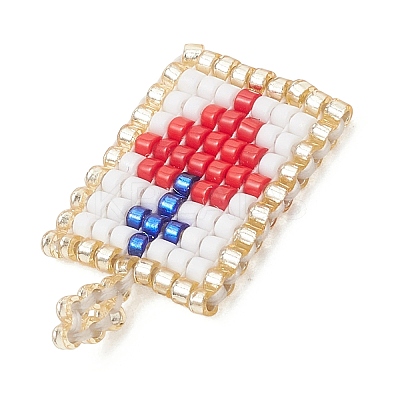 Glass Seed Beaded Pendants PALLOY-MZ01228-1