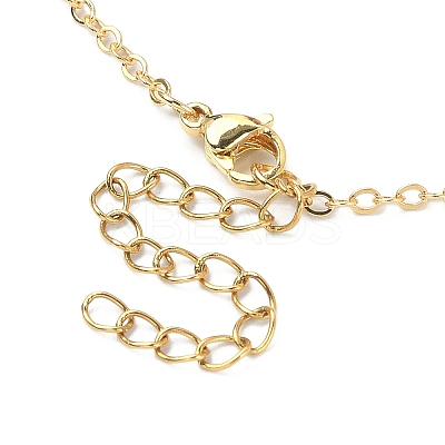 Clover Glass Pendant Necklace with Cable Chains NJEW-TA00087-1