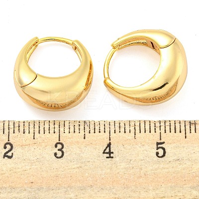 Oval Brass Huggie Hoop Earrings for Women EJEW-M255-02G-1