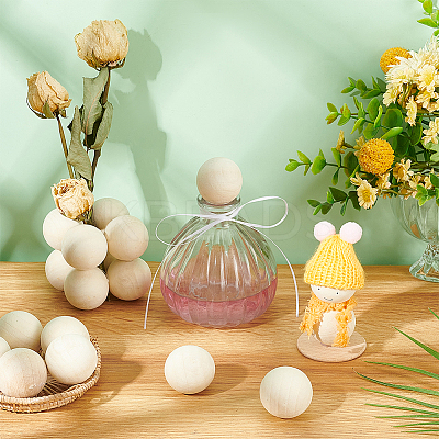 20Pcs Natural Wooden Round Ball WOOD-GA0001-59-1