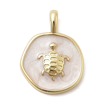 Brass Enamel Pendants KK-P338-15G-04-1