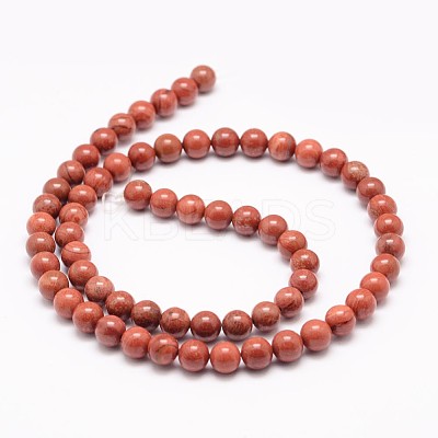 Natural Red Jasper Bead Strands X-G-K153-B19-8mm-1