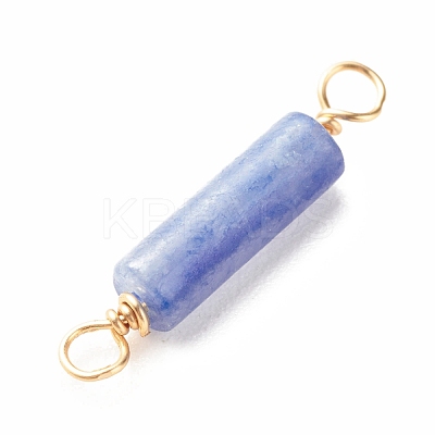 Dyed & Heated Natural Blue Aventurine Connector Charms PALLOY-JF01454-01-1