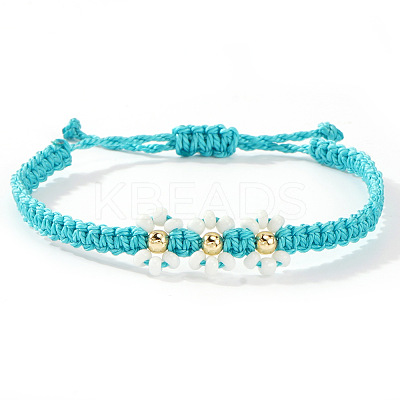 Handmade Daisy Glass Seed Bead Woven Flower Braided Bracelets CR2331-10-1