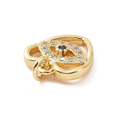Brass Micro Pave Cubic Zirconia Charms KK-C012-28G-1