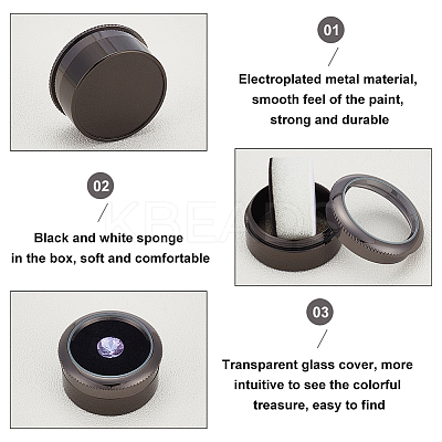 Round Alloy Loose Diamond Storage Boxes CON-WH0095-24B-B-1