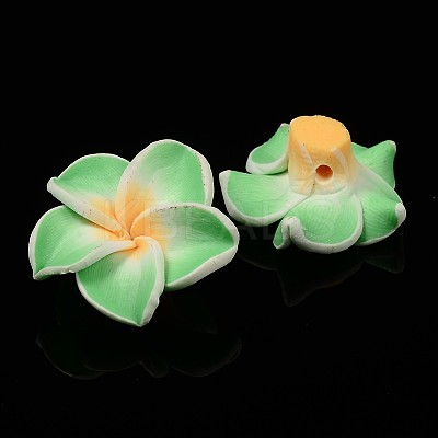 Handmade Polymer Clay 3D Flower Plumeria Beads CLAY-Q192-15mm-M-1