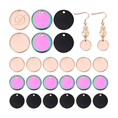 60Pcs 3 Colors Ion Plating(IP) 304 Stainless Steel Charms STAS-PH0006-68-1