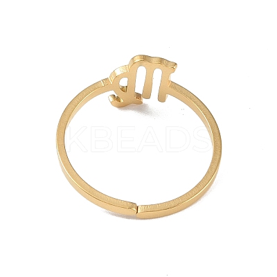 Real 18K Gold Plated 304 Stainless Steel Adjustable Finger Ring RJEW-L115-01G-09-1