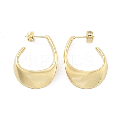 Ion Plating(IP) 304 Stainless Steel Twist Teardrop Stud Earrings EJEW-P258-25G-1
