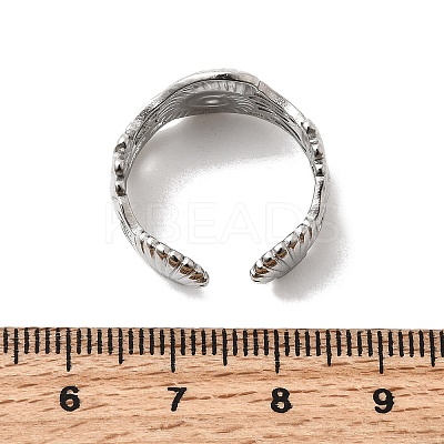 304 Stainless Steel Open Cuff Rings for Women RJEW-K313-15P-1