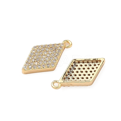 Brass Micro Pave Clear Cubic Zirconia Pendants KK-S531-16G-1