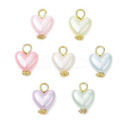 Imitation Shell & Pearl Acrylic Pendants PALLOY-JF04518-02-1