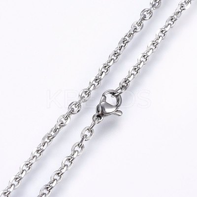 Tarnish Resistant 304 Stainless Steel Cable Chain Necklaces NJEW-P226-01P-01-1