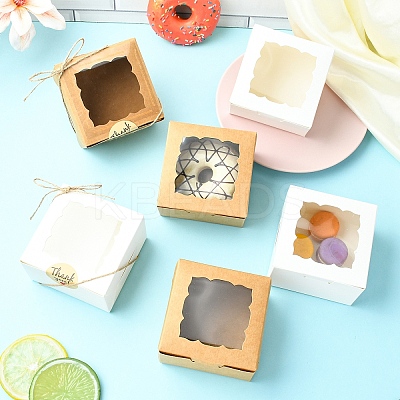 10Pcs Square Bakery Box CON-YW0001-95A-1