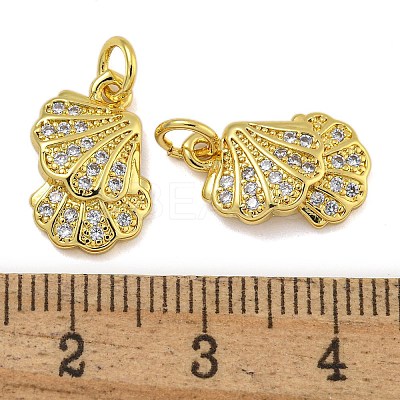Rack Plating Brass Micro Pave Cubic Zirconia Pendants KK-I718-27G-03-1