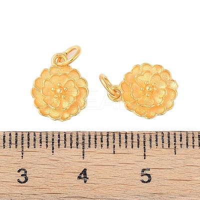 925 Sterling Silver Flower Charms with Jump Rings & 925 Stamp STER-P060-03G-1