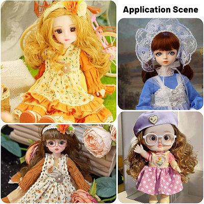 3Pcs 3 Colors PP Doll Wig Long Curly Hair DIY-GL0006-22-1